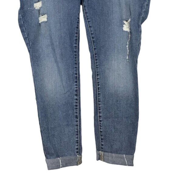 Isabel Maternity 12 Skinny Distressed Blue Jeans Distressed Cuffed Side Panel - Picture 5 of 12